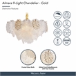Almara 9-Light Frosted Glass Chandelier - Frost/Gold