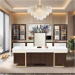Almara 9-Light Frosted Glass Chandelier - Frost/Gold