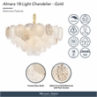 Almara 18-Light Frosted Glass Chandelier - Frost/Gold