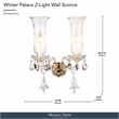 Winter Palace 2-Light Traditional Crystal Wall Sconce - Gold