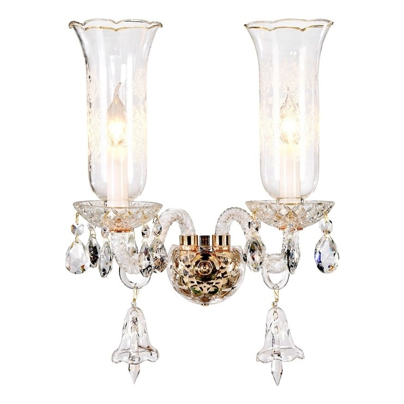 Winter Palace 2-Light Traditional Crystal Wall Sconce - Gold