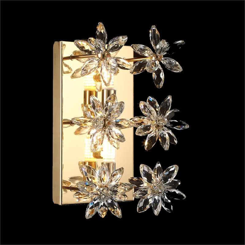 Daisy Crystal Wall Sconce - Gold