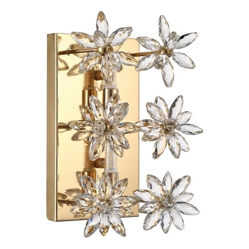 Daisy Crystal Wall Sconce - Gold