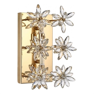 Daisy Crystal Wall Sconce - Gold