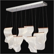 Sheer Waves 8-Light Modern LED Chandelier - Rose Gold