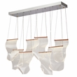 Sheer Waves 8-Light Modern LED Chandelier - Rose Gold