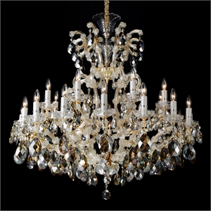 La Scala 25-Light Traditional Crystal Chandelier - Cognac