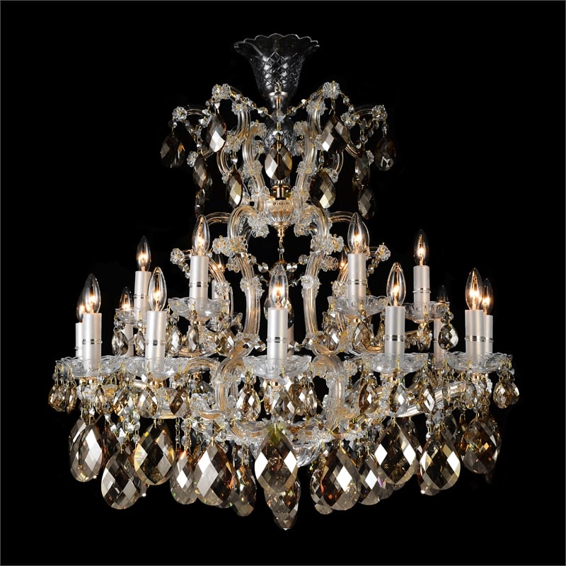 La Scala 19-Light Traditional Crystal Chandelier - Cognac
