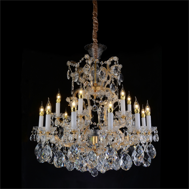 La Scala 19-Light Traditional Crystal Chandelier - Gold