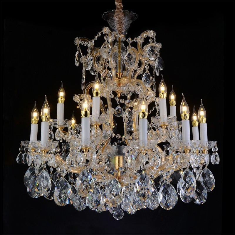 La Scala 19-Light Traditional Crystal Chandelier - Gold