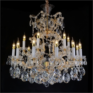 La Scala 19-Light Traditional Crystal Chandelier - Gold