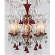 Winter Palace 8-Light Traditional Crystal Chandelier - Ruby Red