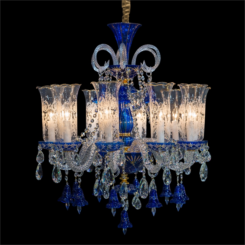 Winter Palace 10-Light Traditional Crystal Chandelier - Royal Blue