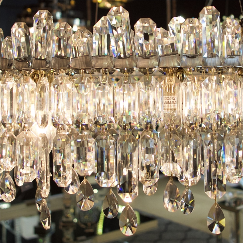 Royal Crown Rectangular 12-Light Crystal Chandelier