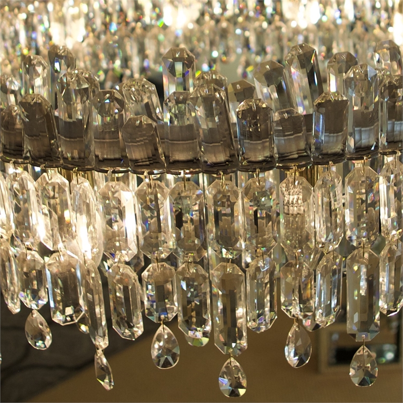 Royal Crown Rectangular 12-Light Crystal Chandelier