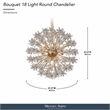 Bouquet 18-Light Round Crystal Chandelier - Gold
