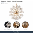 Bouquet 10-Light Round Crystal Chandelier - Gold