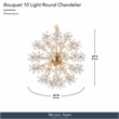 Bouquet 10-Light Round Crystal Chandelier - Gold