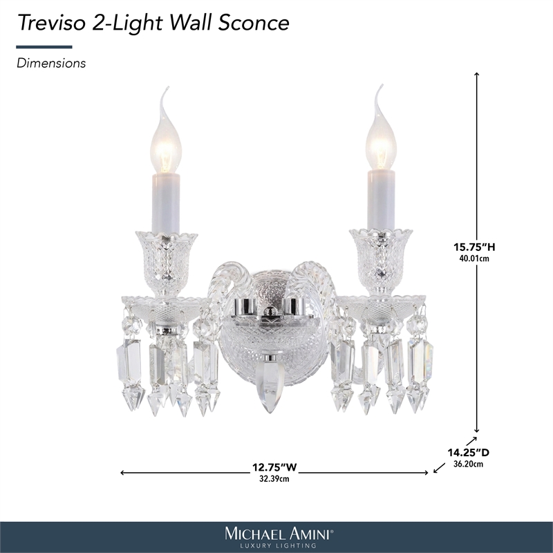 Treviso 2-Light Traditional Crystal Wall Sconce