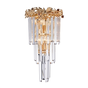 Marquise 5-Light Crystal Wall Sconce - Gold