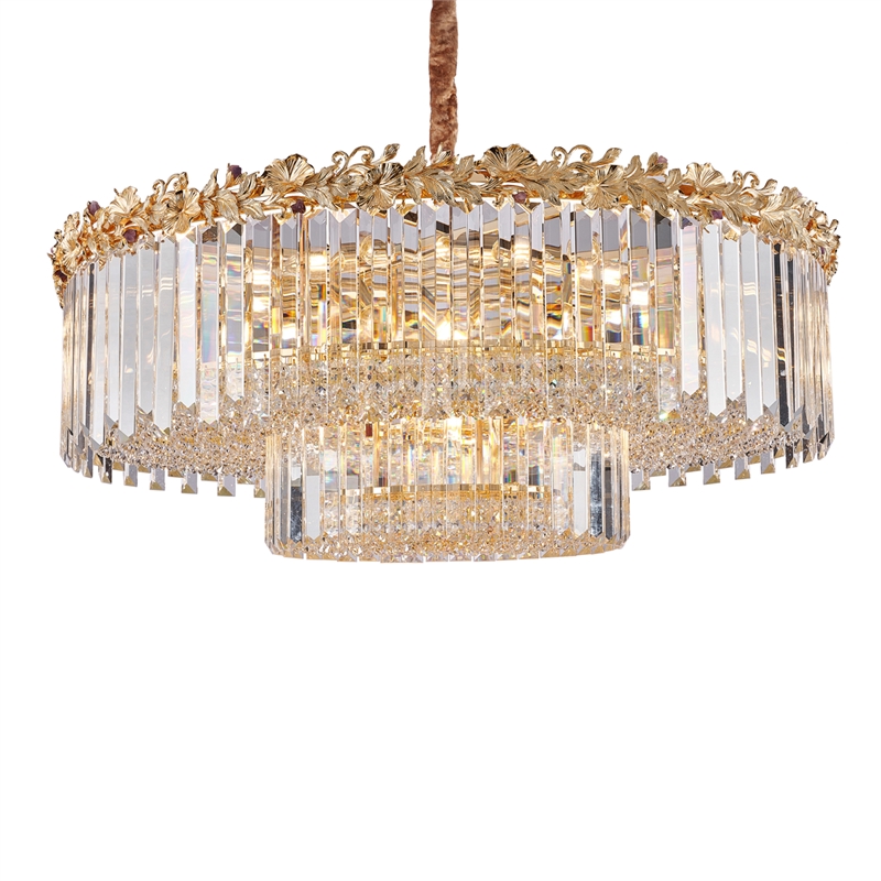 Marquise 28-Light Round Crystal Chandelier - Gold
