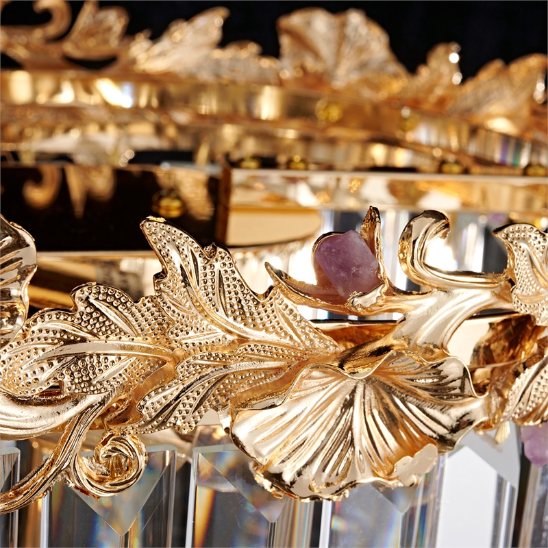 Marquise 28-Light Round Crystal Chandelier - Gold