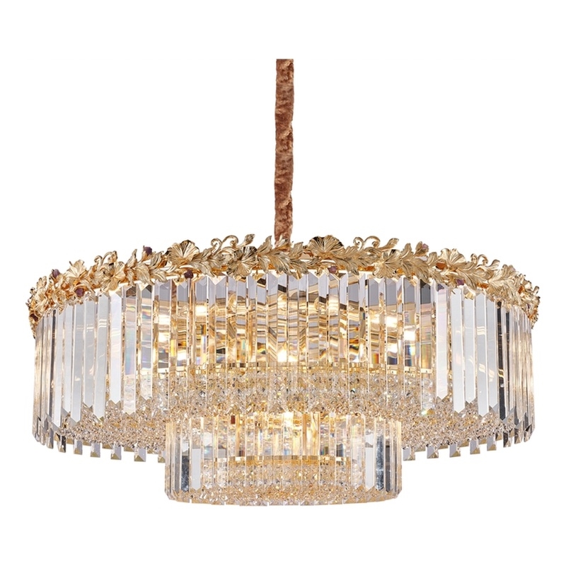 Marquise 28-Light Round Crystal Chandelier - Gold