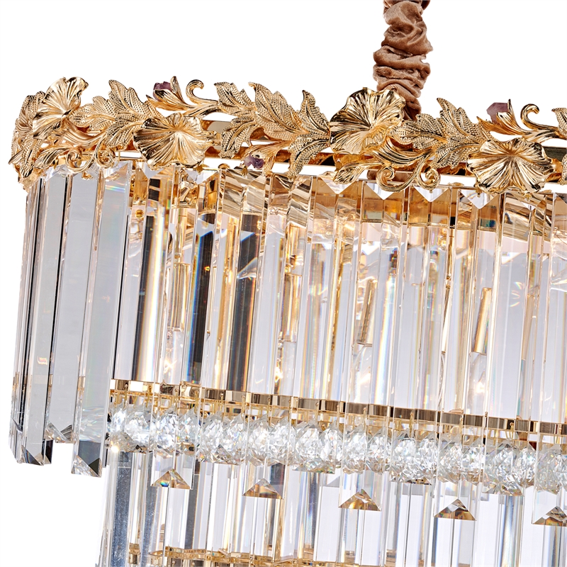Marquise 16-Light Rectangular Crystal Chandelier - Gold