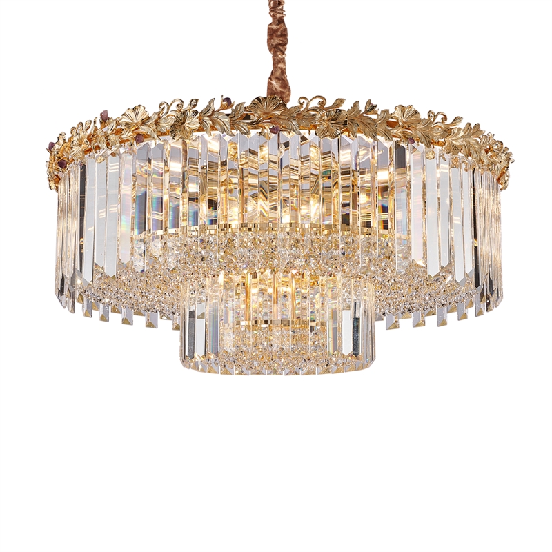 Marquise 21-Light Round Crystal Chandelier - Gold