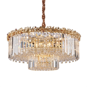 Marquise 21-Light Round Crystal Chandelier - Gold