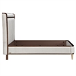 Houston Queen Channel Tufted Velvet Panel Bed - Porcini/Walnut