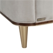 Houston Queen Channel Tufted Velvet Panel Bed - Porcini/Walnut