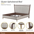 Houston Queen Channel Tufted Velvet Panel Bed - Porcini/Walnut