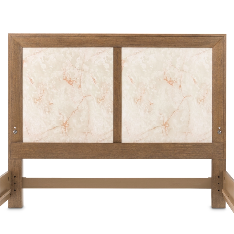 Portrait Cal. King Panel Bed with LED Lights - Sienna Brown