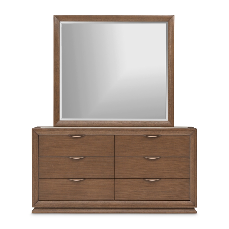 Portrait Small Dresser & Mirror - Sienna Brown