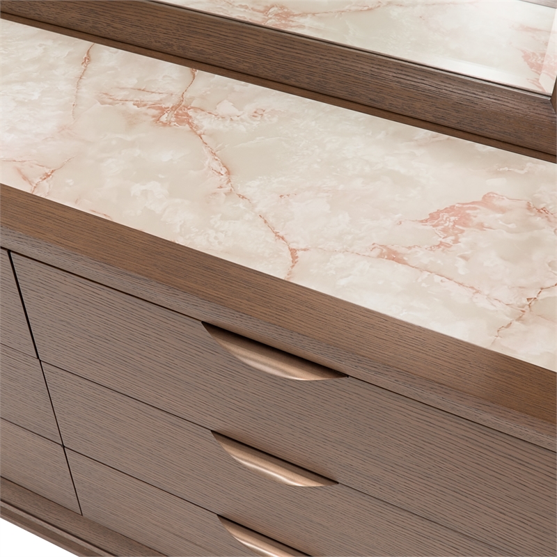 Portrait Small Dresser & Mirror - Sienna Brown
