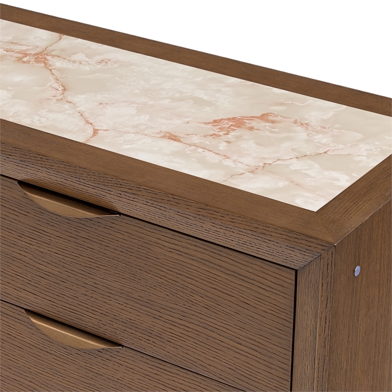 Portrait Small Dresser & Mirror - Sienna Brown