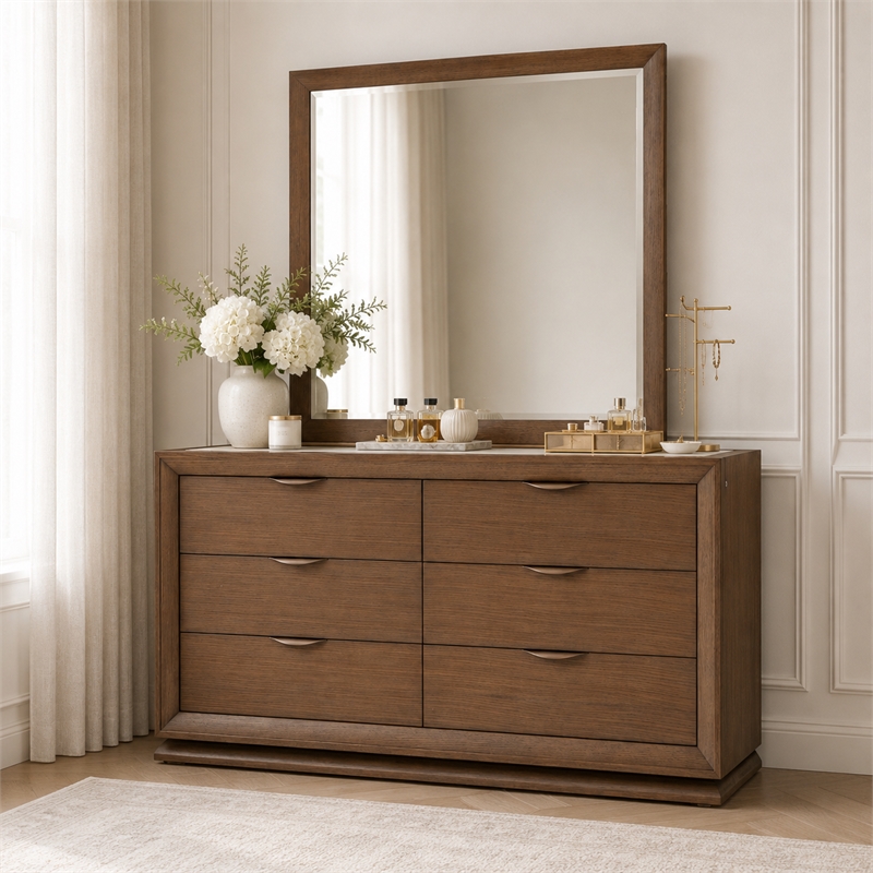 Portrait Small Dresser & Mirror - Sienna Brown