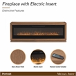 Portrait Fireplace with Electric Insert - Sienna Brown