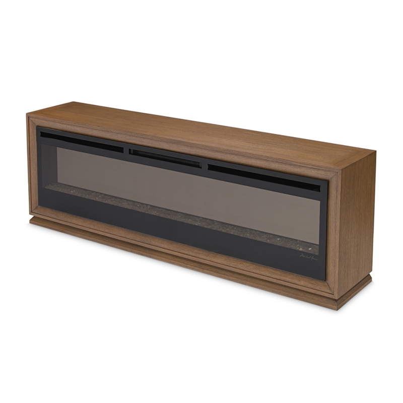 Portrait Fireplace with Electric Insert - Sienna Brown