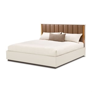 Pavira Queen Bed with LED Lights - Walnut