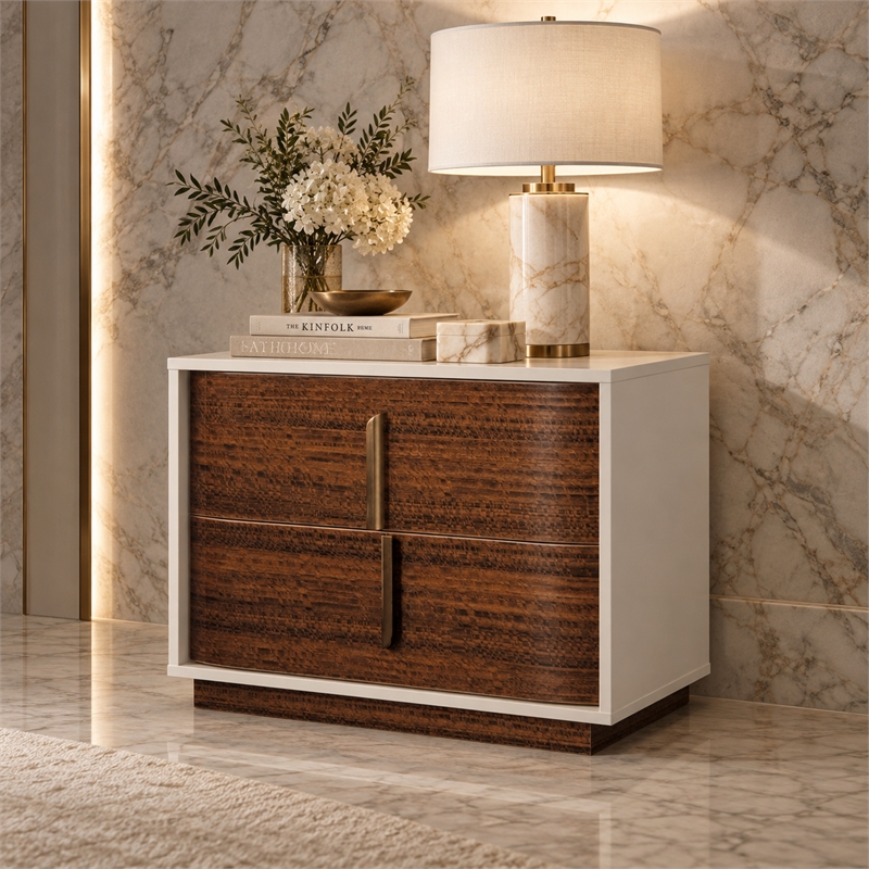 Pavira 2-Drawer Nightstand - Walnut