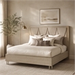 Marin Eastern King Faux-Suede Panel Bed - Greige
