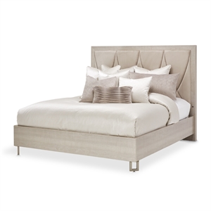 Marin Eastern King Faux-Suede Panel Bed - Greige