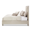 Marin Queen Faux-Suede Panel Bed - Greige