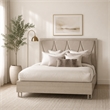 Marin Queen Faux-Suede Panel Bed - Greige