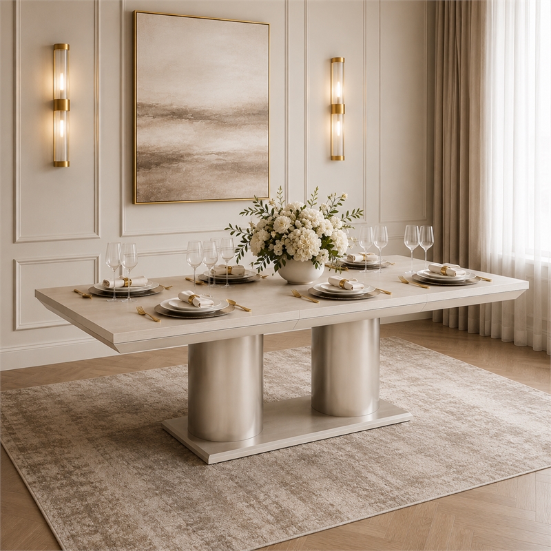 Marin Rectangular Extendable Dining Table - Greige