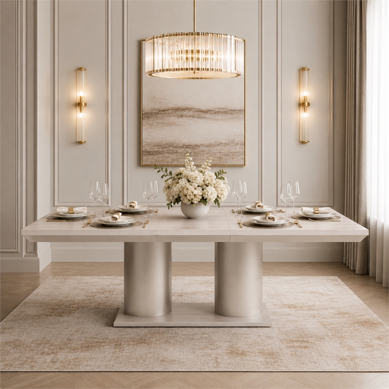 Marin Rectangular Extendable Dining Table - Greige