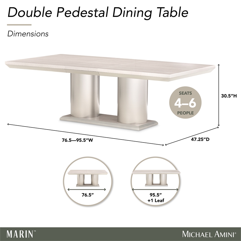 Marin Rectangular Extendable Dining Table - Greige