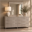 Marin Modern 6-Drawer Dresser with Mirror - Greige